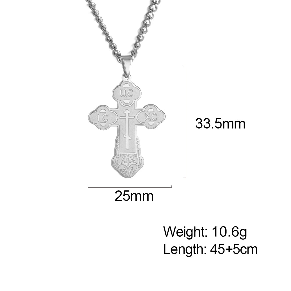Dawapara Eastern Orthodox Serbian Cross Pendant Necklace – Stainless Steel Talisman Jewelry - Image 7