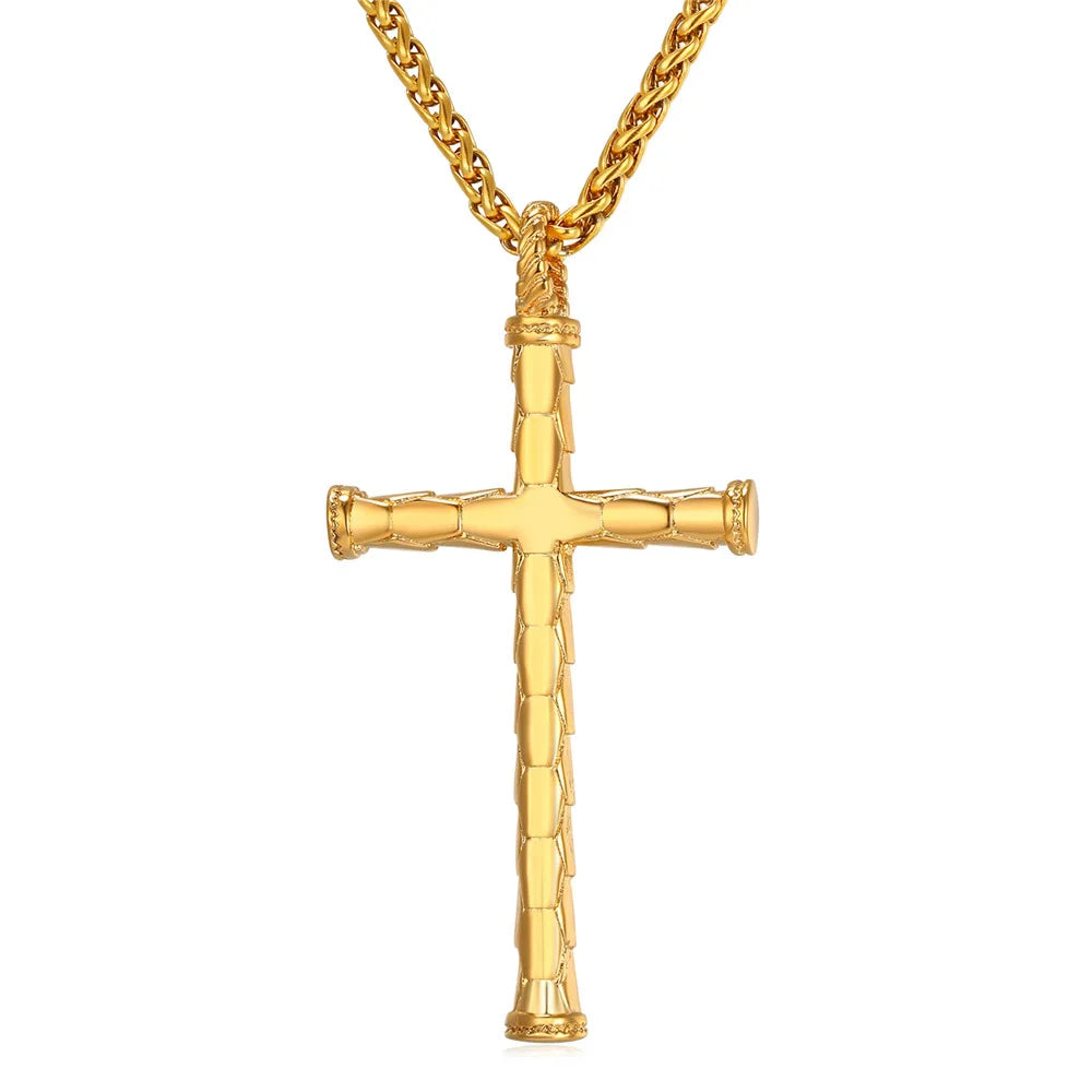 ChainsPro Cross Pendant Necklace – 316L Stainless Steel Christian Jewelry for Men & Women