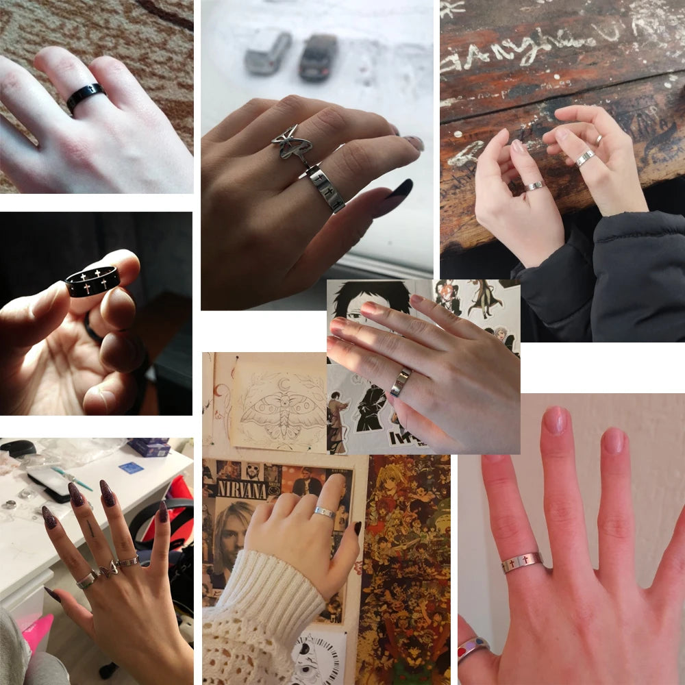 COOLTIME Gothic Cross Couple Rings - Image 5