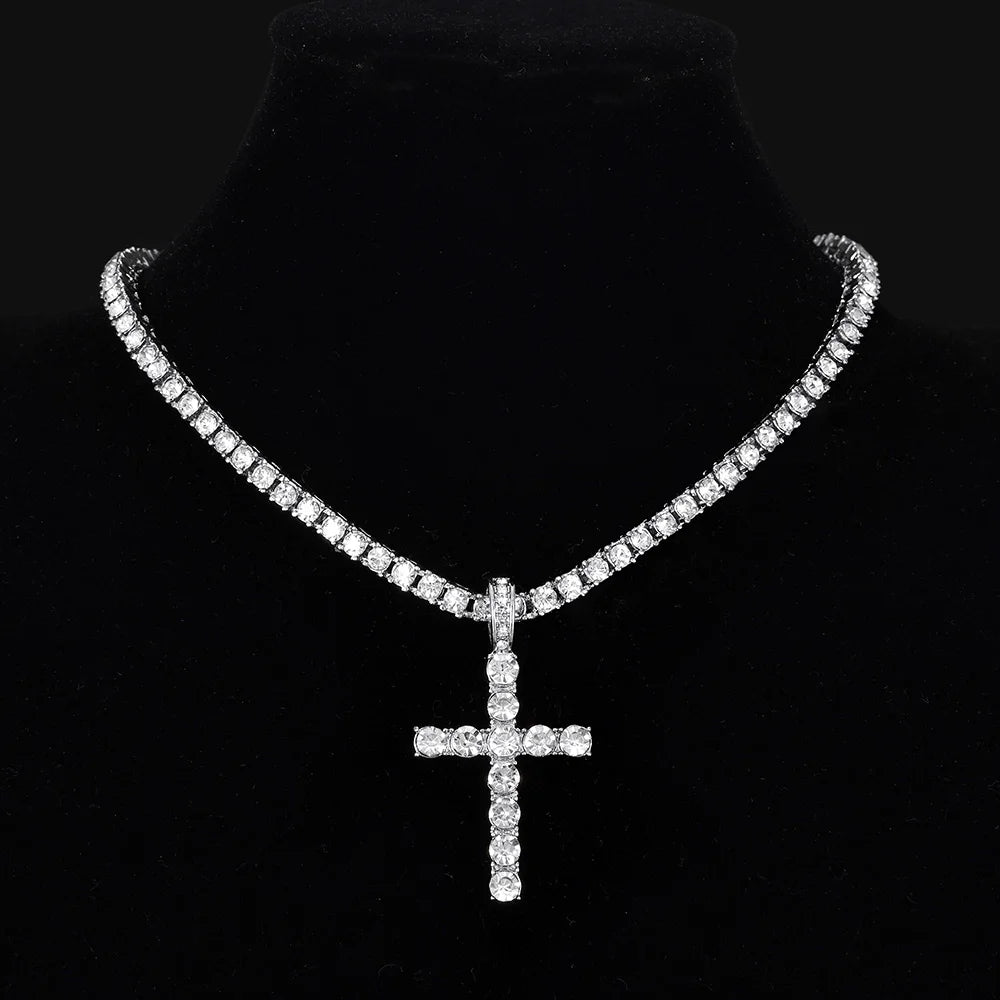 Men & Women Hip Hop Cross Pendant Necklace