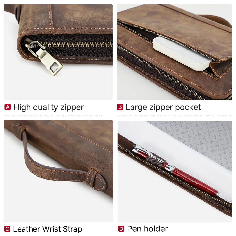 Handmade Custom Cowhide Leather Book Cover – Bible Case & Travel Portfolio - Image 4