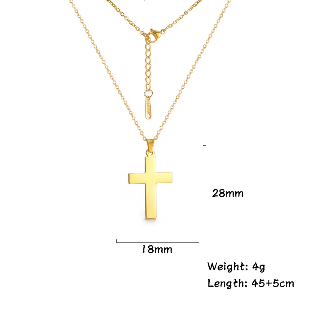 Amaxer Cross Pendant Choker Necklace – Gold Stainless Steel Religious Jewelry Gift - Image 8