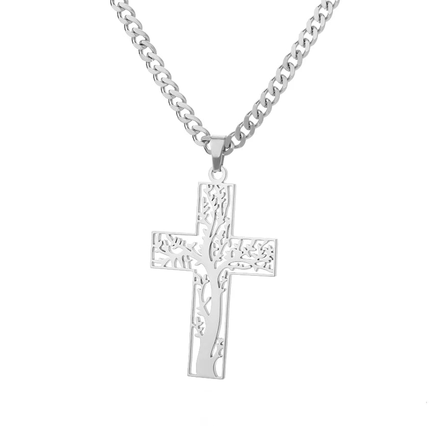 Caravaca Angels Crucifix Necklace – Gold Stainless Steel Jesus Cross for Men & Women - Image 5