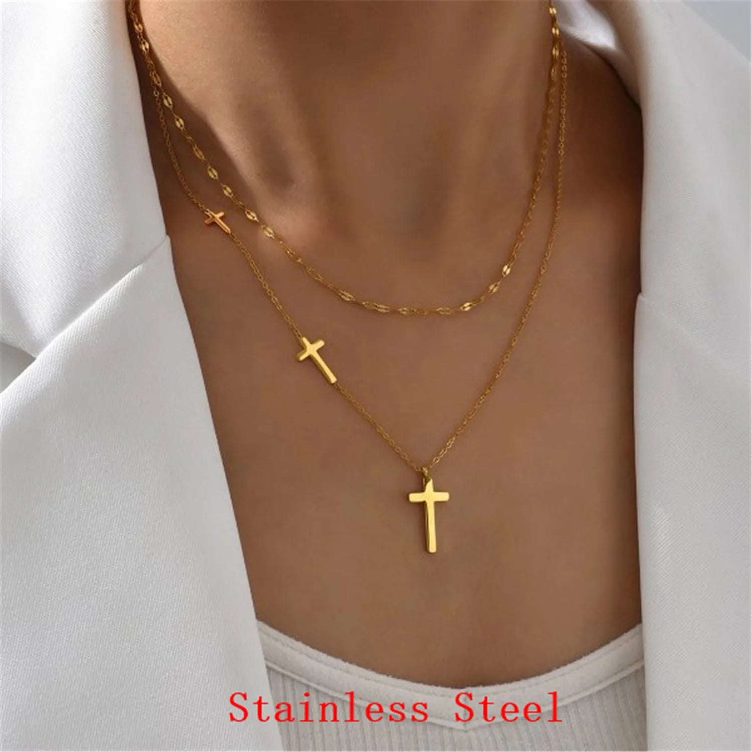 Luxury Rotatable Crown Zircon Cross Choker Necklace & Earrings Set – Christian Jewelry for Women - Image 7