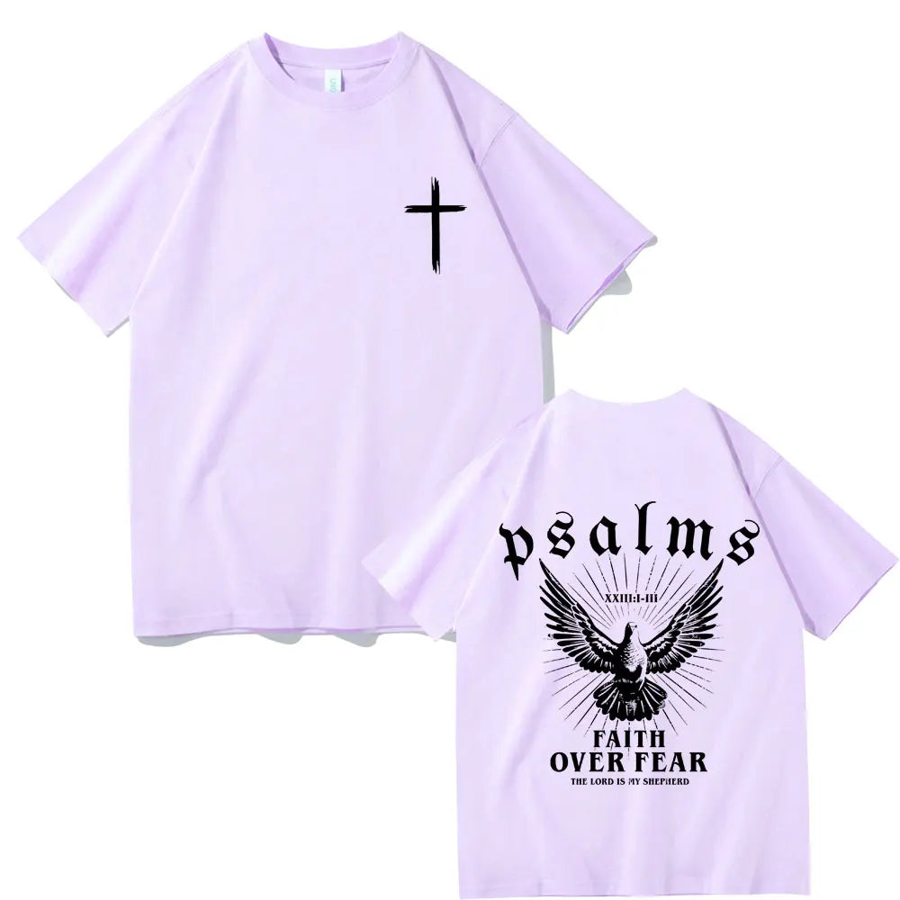 Jesus "Faith Over Fear" Dove T-Shirt – Christian Oversized Tee for Men & Women - Image 4