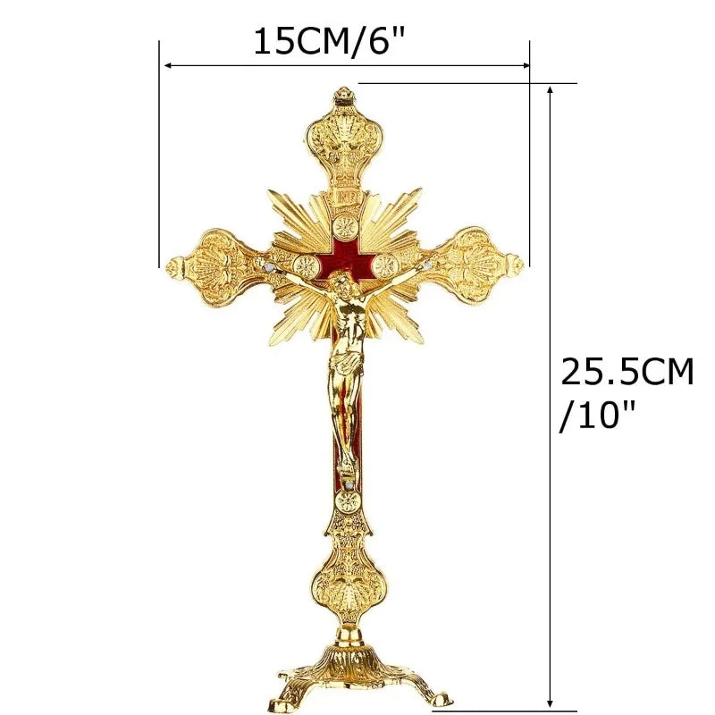 Church Relics Crucifix Figurine – Jesus Christ on Stand or Wall Cross - Image 6
