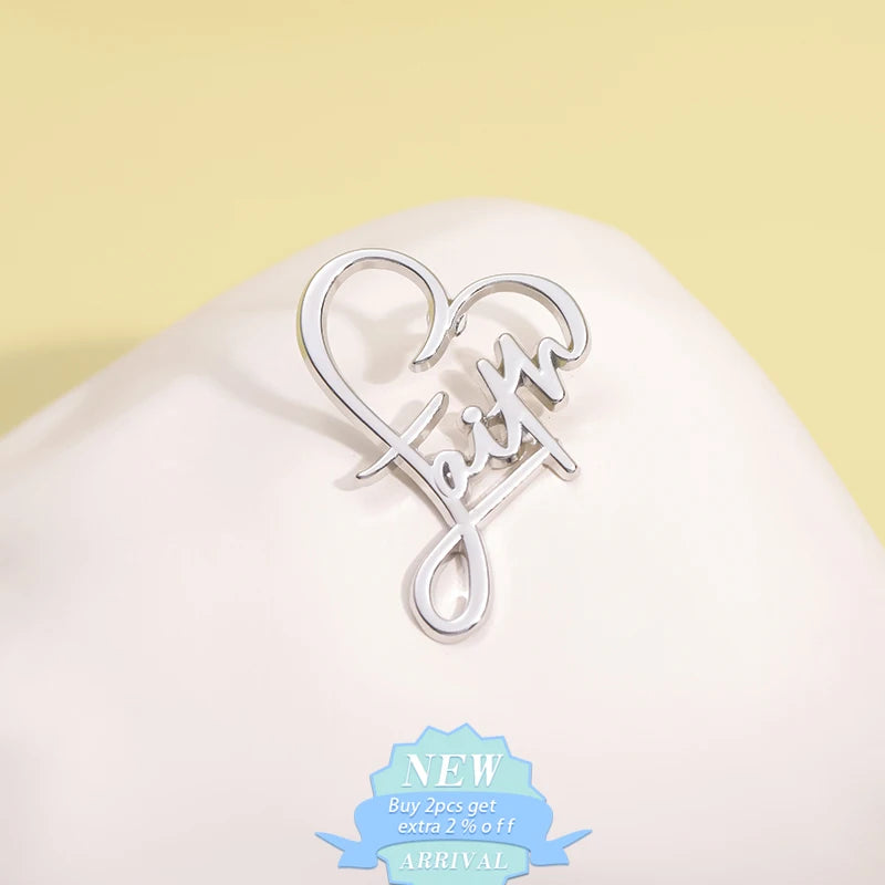 Believers Live Forever Enamel Pin – Heart & Cross Christian Quote Brooch for Backpacks & Clothing - Image 2