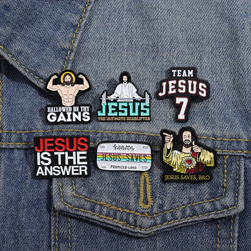 30-Piece Set Jesus Christ Faith Enamel Pins – Wholesale Christian Cartoon Brooches & Lapel Badges - Image 2