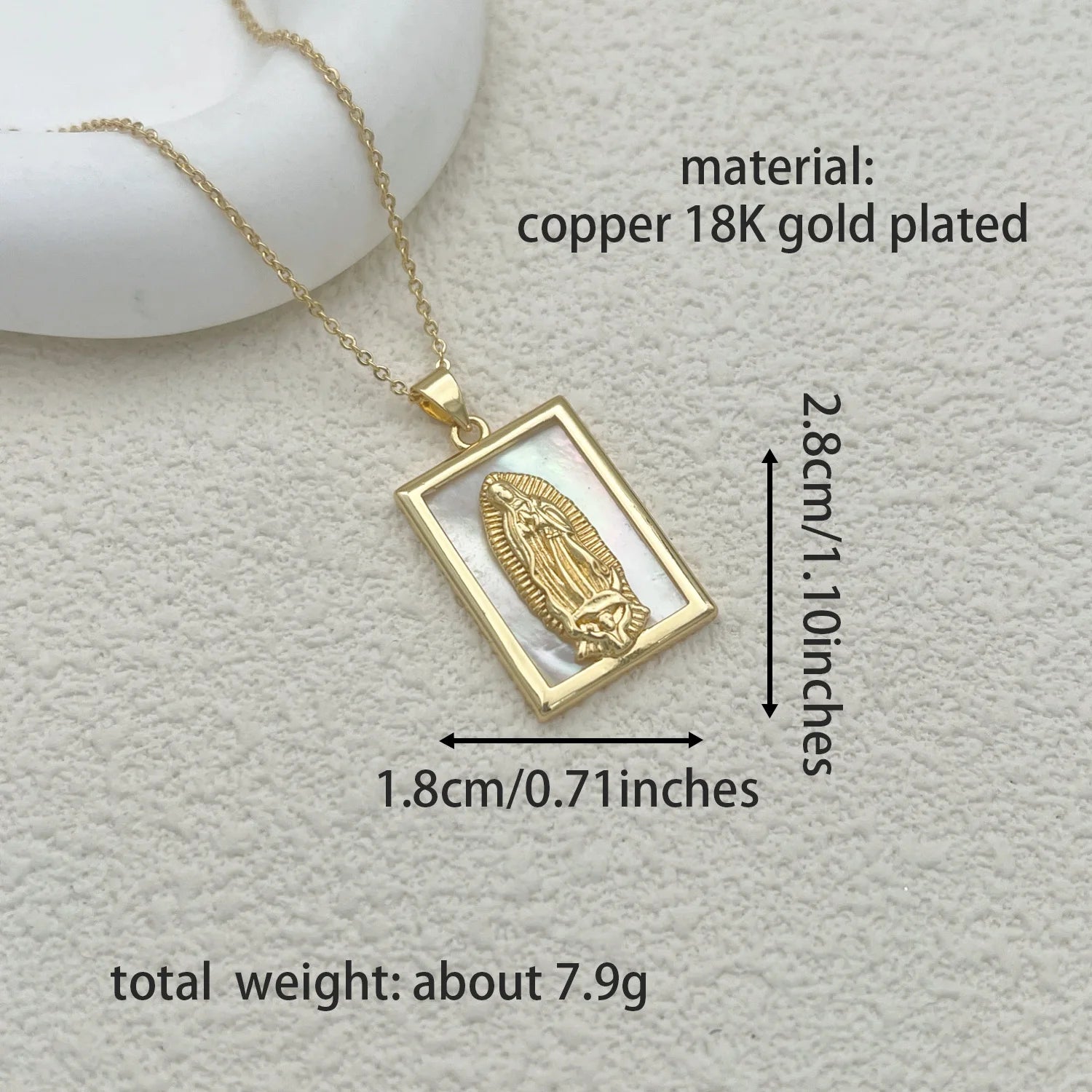 Gold-Plated Virgin Mary "Mama" Pendant – Virgen de Guadalupe Religious Amulet - Image 13