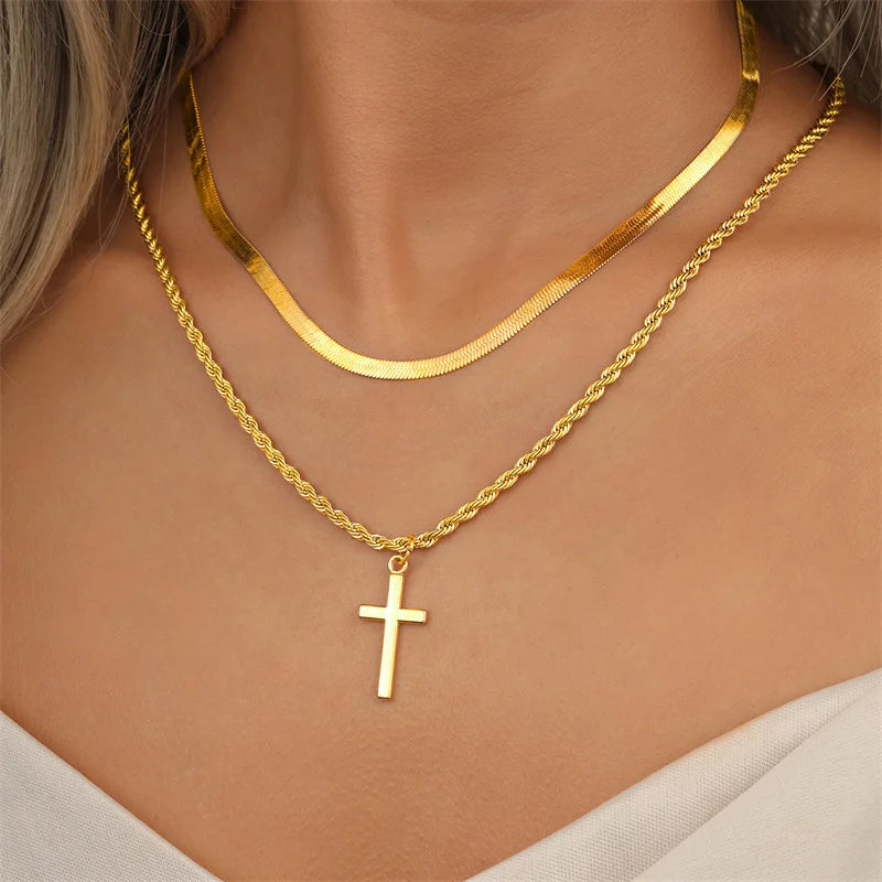 2024 Vintage Twisted Chain Cross Necklace – Boho Christian Pendant Jewelry for Men & Women - Image 7