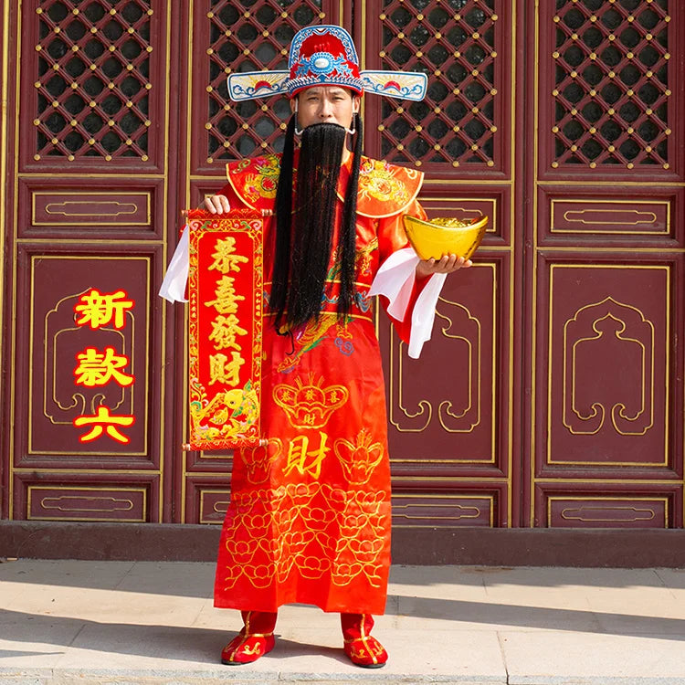 God of Wealth Cosplay Costume – Full Set with Hat for Men & Women - Image 11