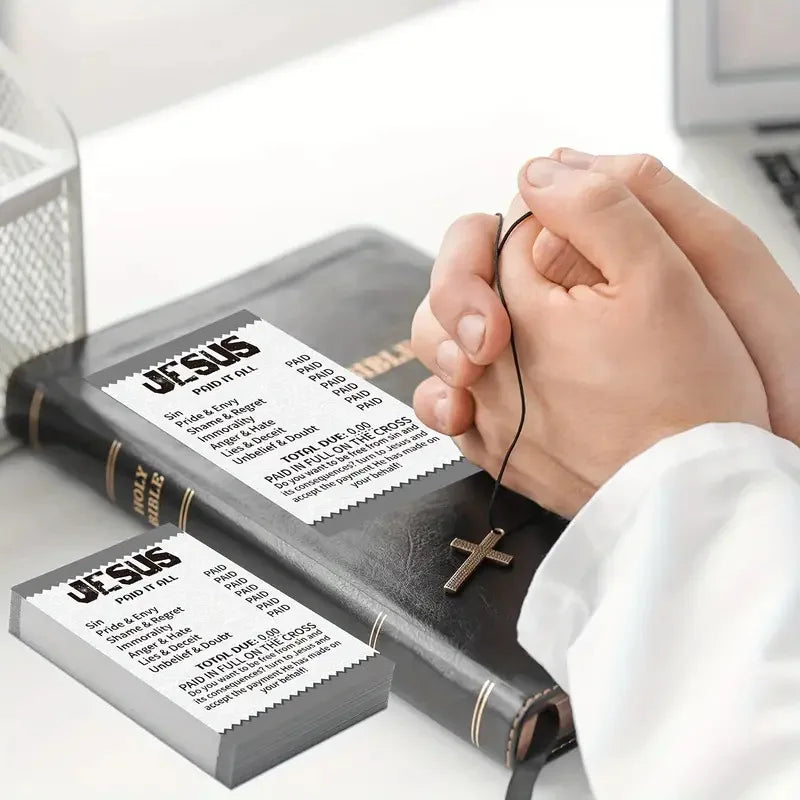 50/100 Pcs Gospel Booklet Cards – Pocket Bible Verse & Prayer Postcard Set - Image 4