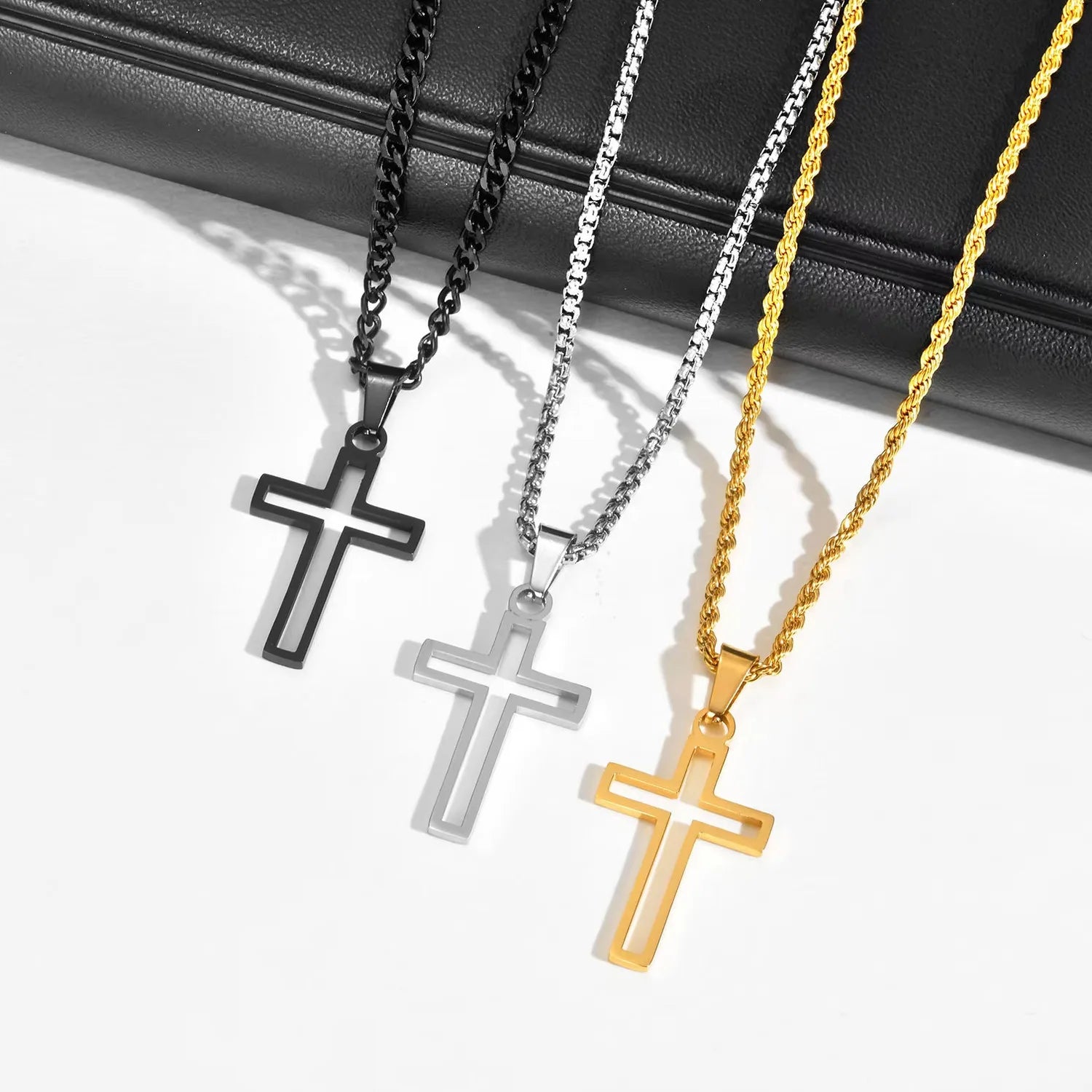 Casual Hollow Cross Necklace for Men & Boys