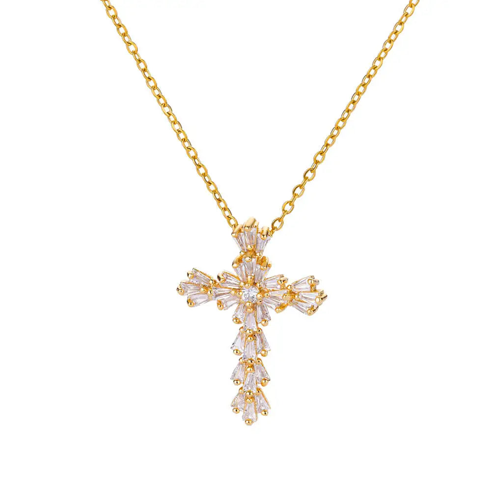 Caravaca Angels Crucifix Necklace – Gold Stainless Steel Jesus Cross for Men & Women - Image 23