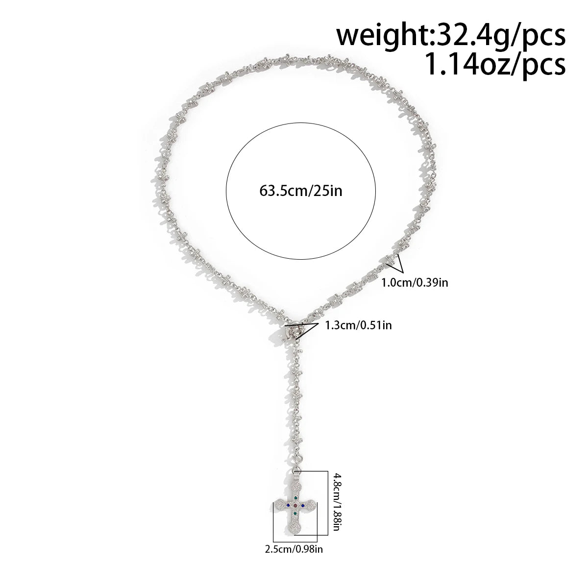 KunJoe Vintage Jesus Cross Pendant Necklace - Image 3