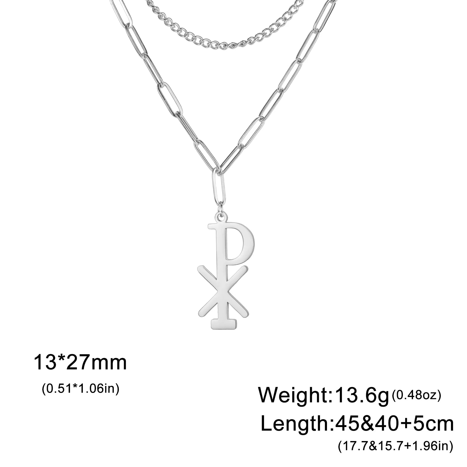 Chi Rho Necklace – Stainless Steel Christian Pendant for Men & Women - Image 8
