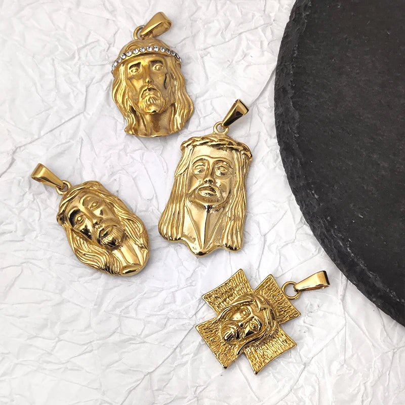 18K Gold Plated Jesus Face Cross Pendant Necklace – Faith-Inspired Religious Jewelry for Men & Women - Image 4