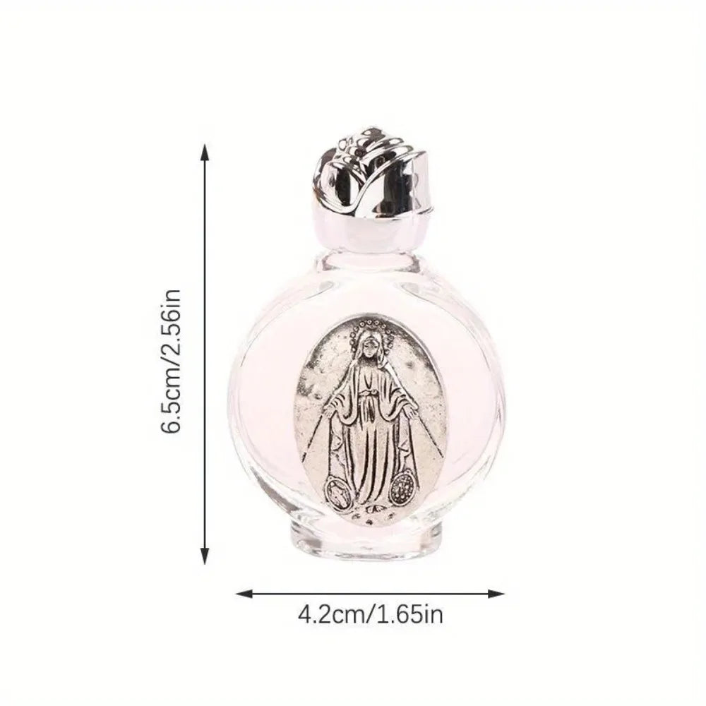 Holy Water Bottle – Jesus & Virgin Mary Religious Cross Sculpture Bottle - Image 2