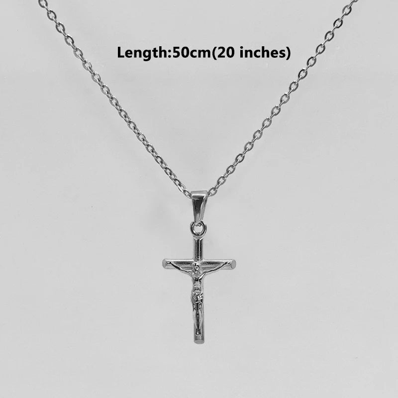 Jesus Cross 18K Gold Plated Stainless Steel Pendant Necklace – Unisex Religious Waterproof Jewelry - Image 6