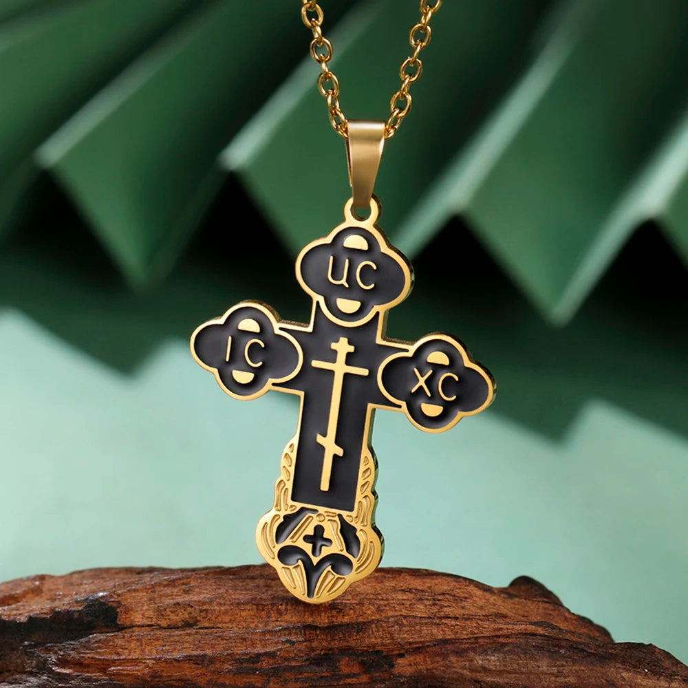Dawapara Eastern Orthodox Serbian Cross Pendant Necklace – Stainless Steel Talisman Jewelry - Image 17
