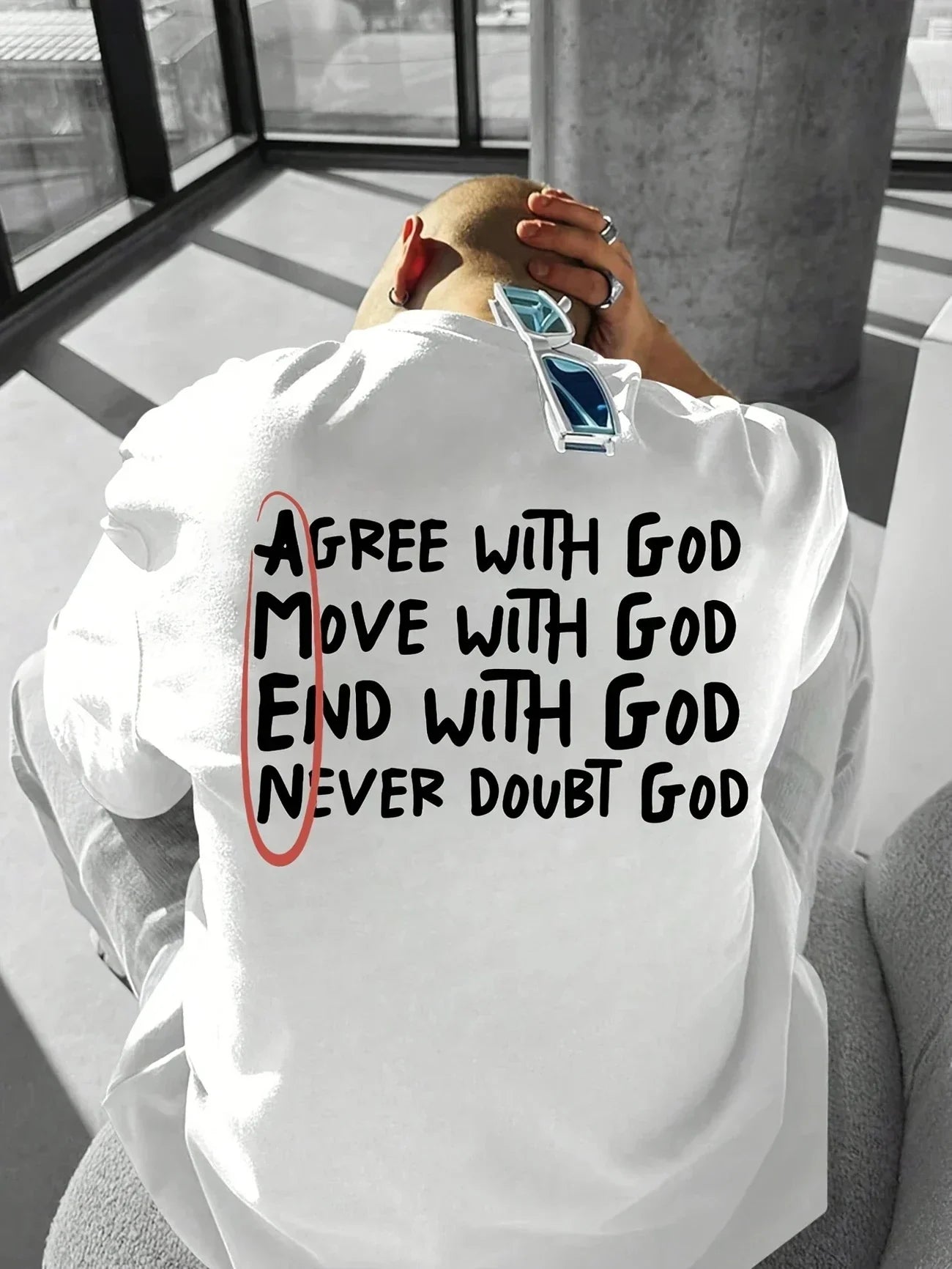 Christian "God" Print T-Shirt – 100% Cotton Casual Faith Tee for Men - Image 6