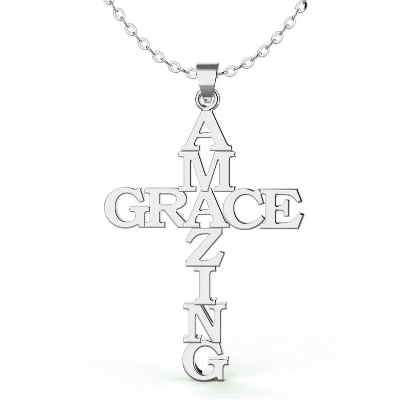 Amazing Grace Necklace – Stainless Steel Christian Jewelry for Men - Image 2