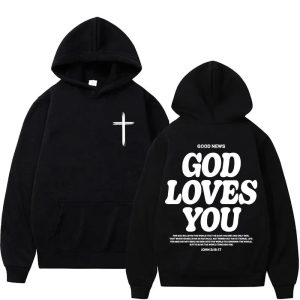 Harajuku Aesthetic Jesus Hoodie – Christian Streetwear with Bible Verse