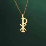 Chi Rho Necklace – Stainless Steel Christian Pendant for Men & Women