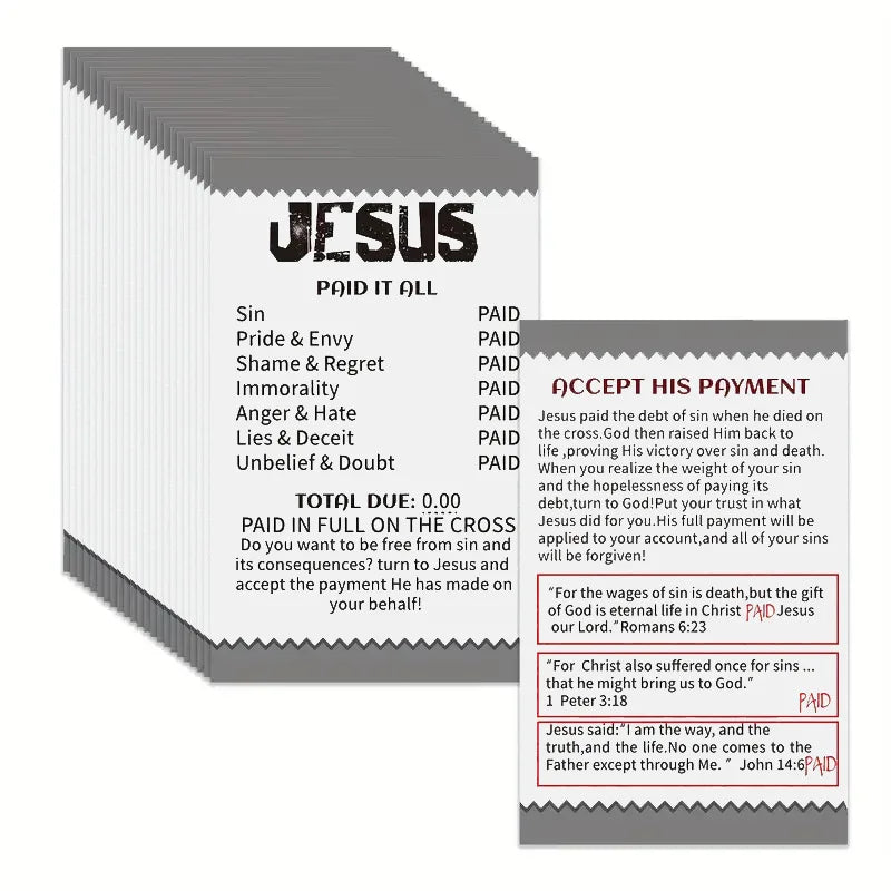 50/100 Pcs Gospel Booklet Cards – Pocket Bible Verse & Prayer Postcard Set - Image 6