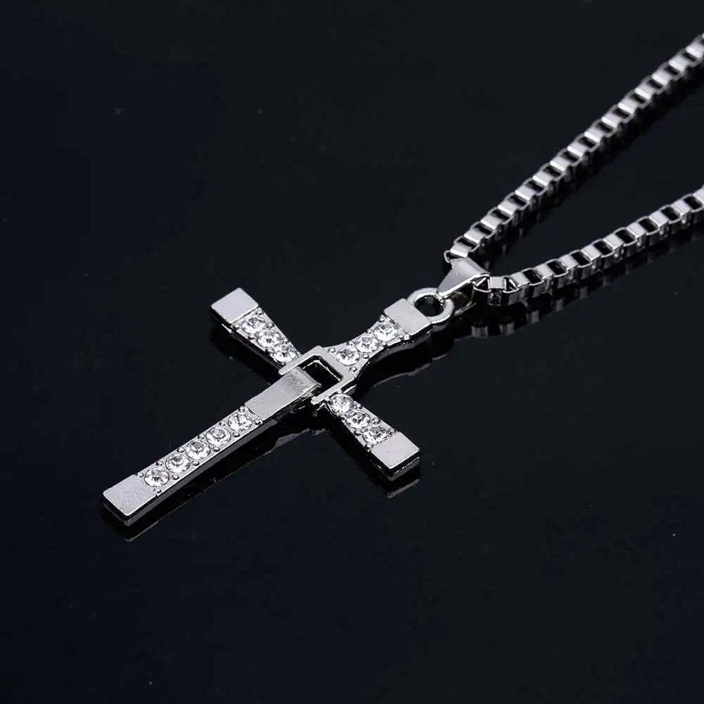 Dominic Toretto "Crystal Jesus Cross" Necklace – Inspired by The Fast and the Furious - Image 2