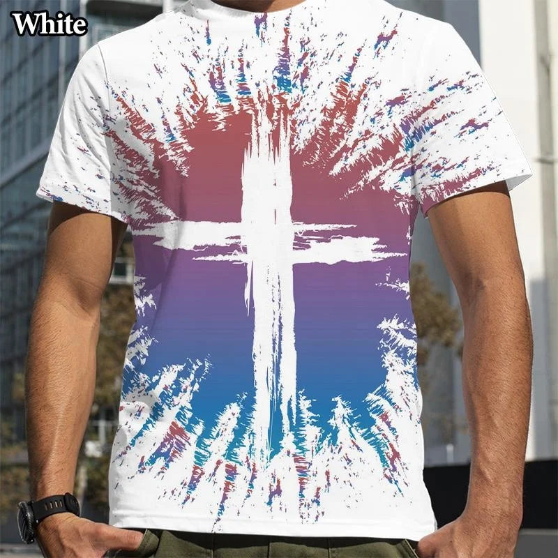 Christian Cross Jesus 3D Printed T-Shirt – Casual Faith Tee for Men & Women - Image 3