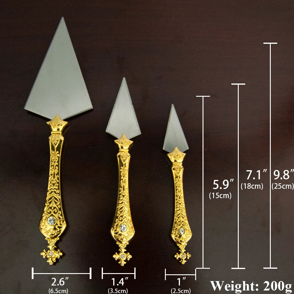 3 Pcs Orthodox Religious Knife Set – Zinc Alloy Handles with Diamond-Inlaid Cross & Stainless Steel Blades - Image 6