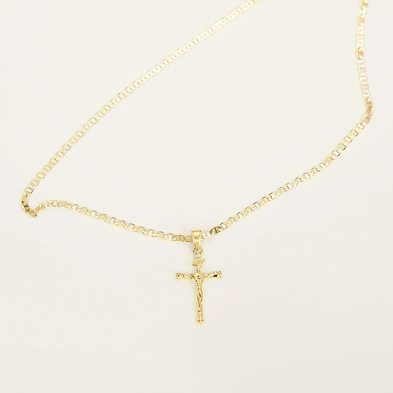 Huitan Religious Cross Pendant Necklace – Two-Tone Plated Jewelry for Men & Women - Image 6