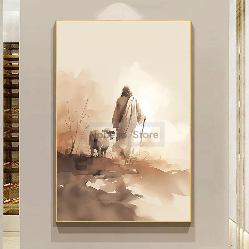 Modern Christian Jesus Poster – Bible Verse Canvas Wall Art Print - Image 5