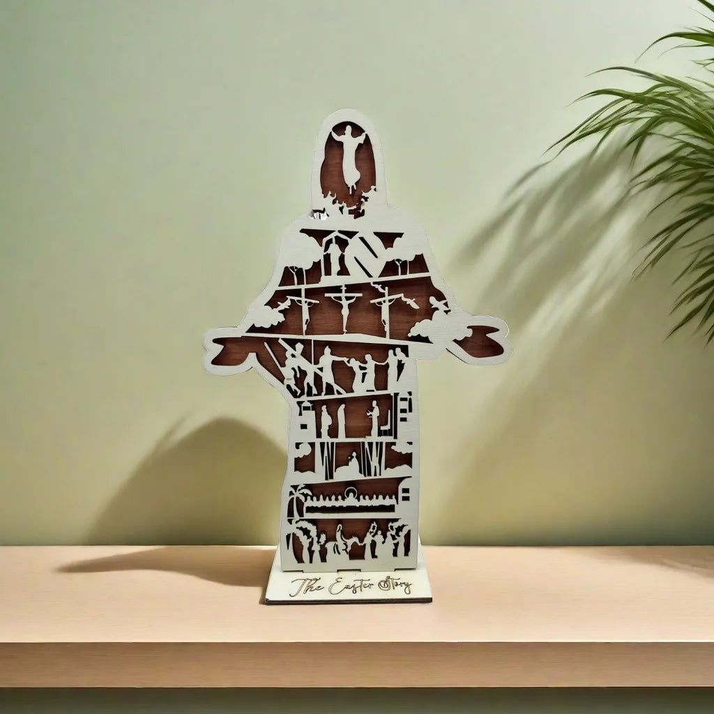 "He Is Risen" Easter Shelf Sign – Christian Home Décor for Easter Celebration - Image 3