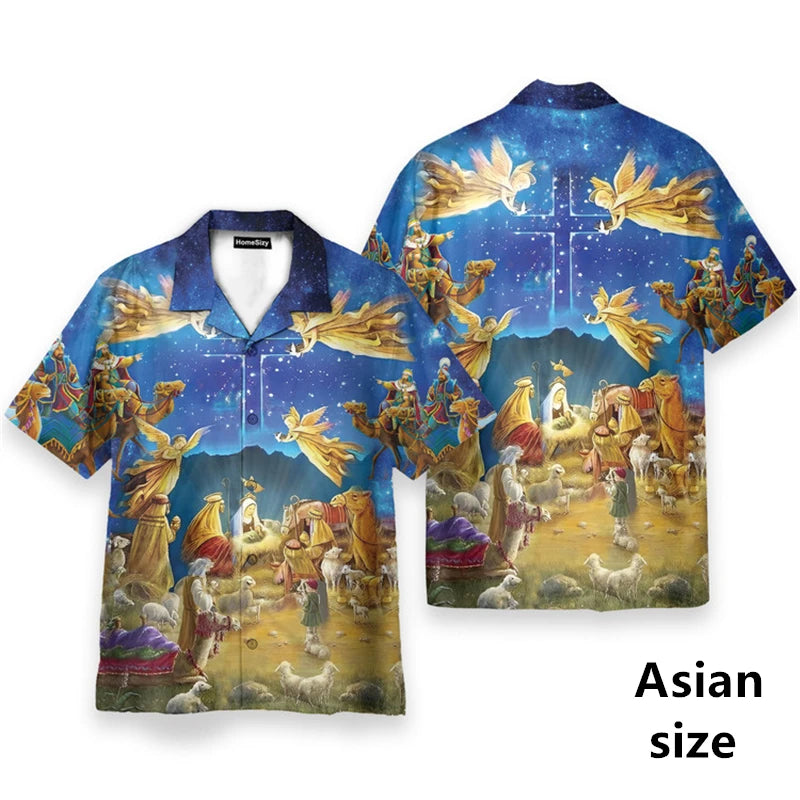 3D Printed God Jesus Pattern Hawaiian Beach Shirt – Casual Aloha Shirt for Men & Unisex Wear - Image 6