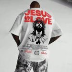 Jesus Gospel Prayer Letter Print T-Shirt – Retro Y2K Christian Streetwear for Men & Women
