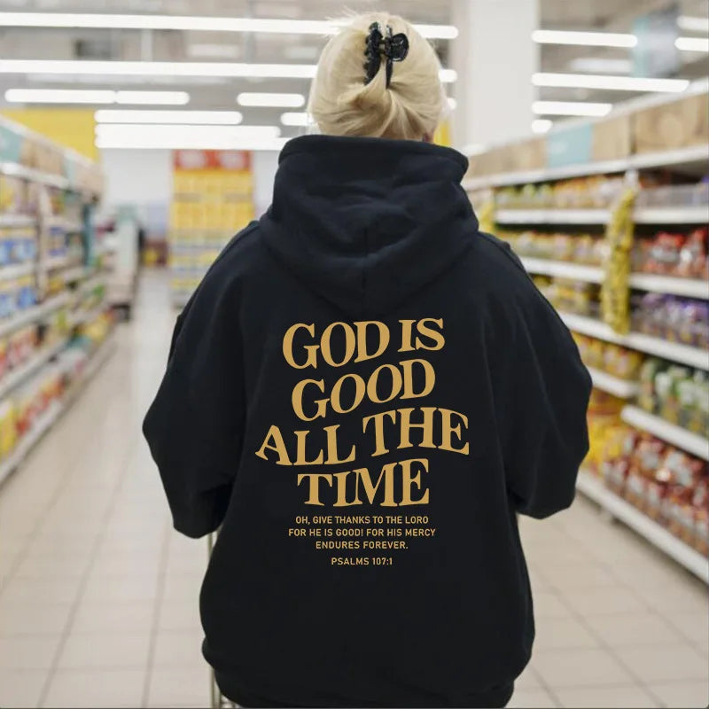 God Is Good All The Time – Christian Hooded Sweatshirt for Women - Image 7