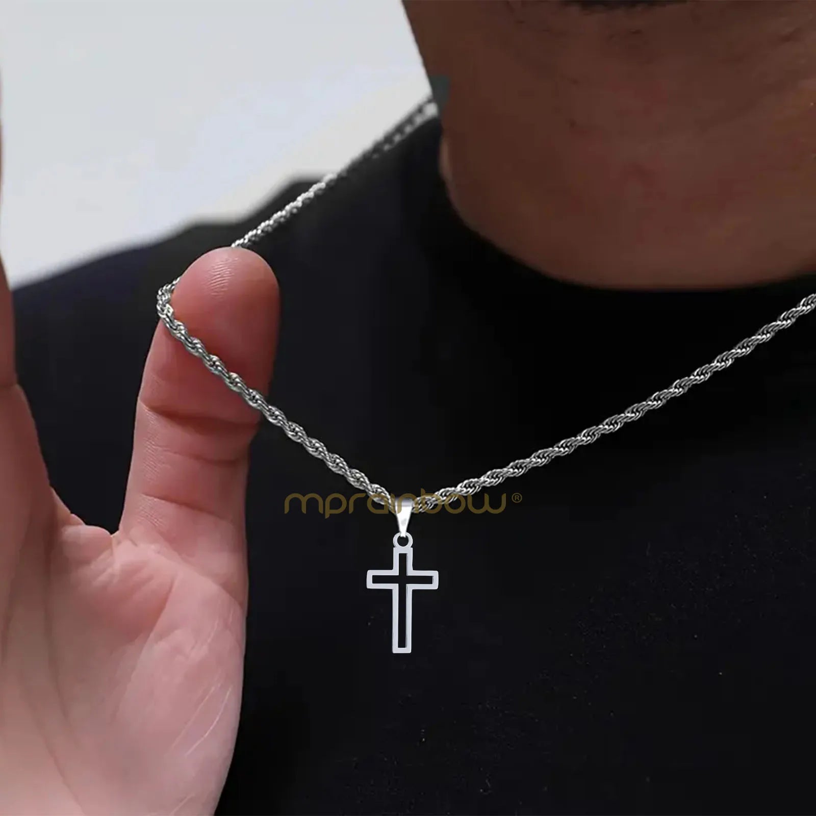 Casual Hollow Cross Necklace for Men & Boys - Image 2