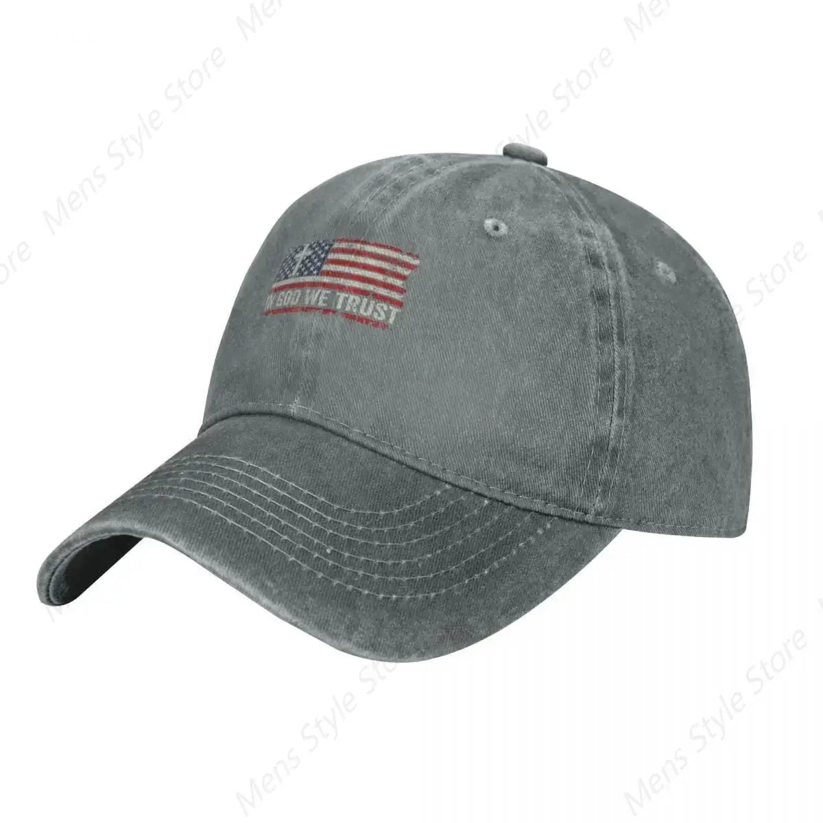 In God We Trust – Vintage USA Flag Cross T-Shirt & Patriotic Hat for Men & Women - Image 8